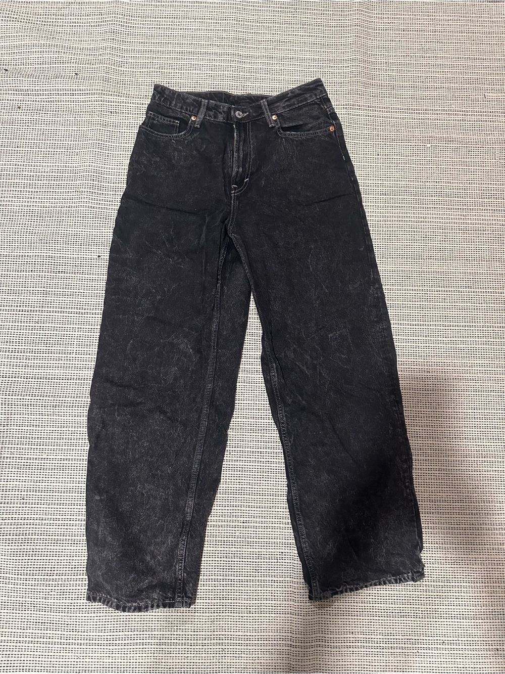 H&M Black Washed Barrel Jeans
